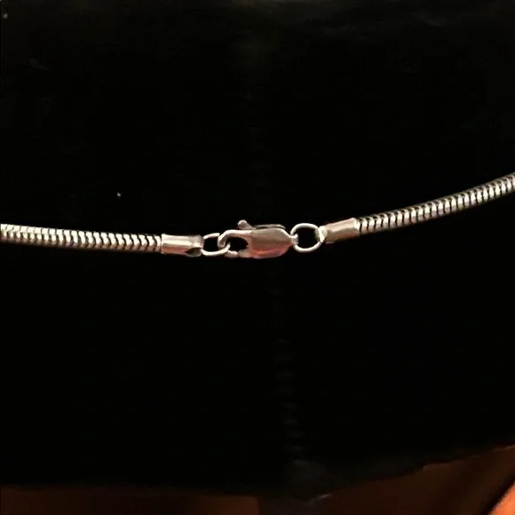 Lagos Caviar 925 Ribbed Puffy Heart Pendant w-925 16” Snake Chain - Picture 5 of 6